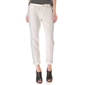 Rag & Bone White and Blue Dobby Straight Leg Jeans